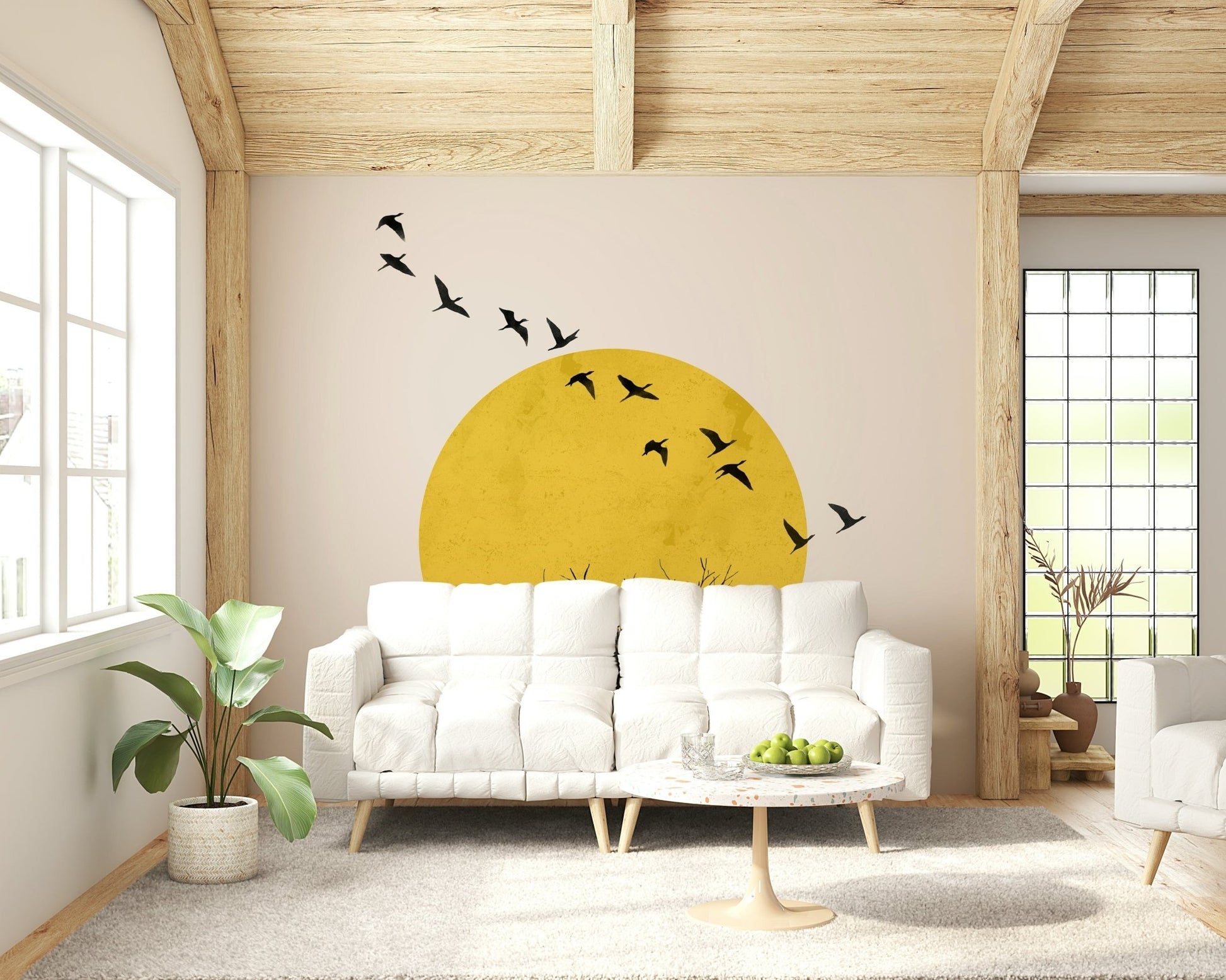 Birds at Sunrise Wall Mural