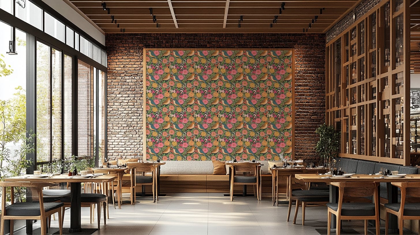 A serene botanical bloom wall mural for your decor.

