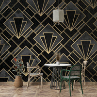 Contemporary wall mural with bold shapes

