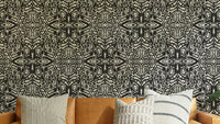 Black and white batik mural

