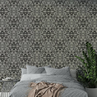 White batik flower wallpaper

