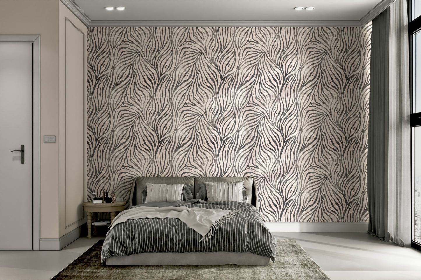 Black and White Boho Zebra Wallpaper⁠