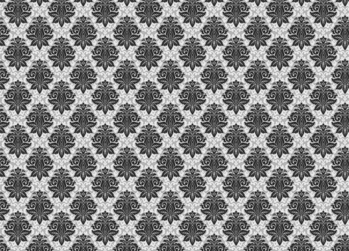 Black and White Damask Wallpaper Mural in your room