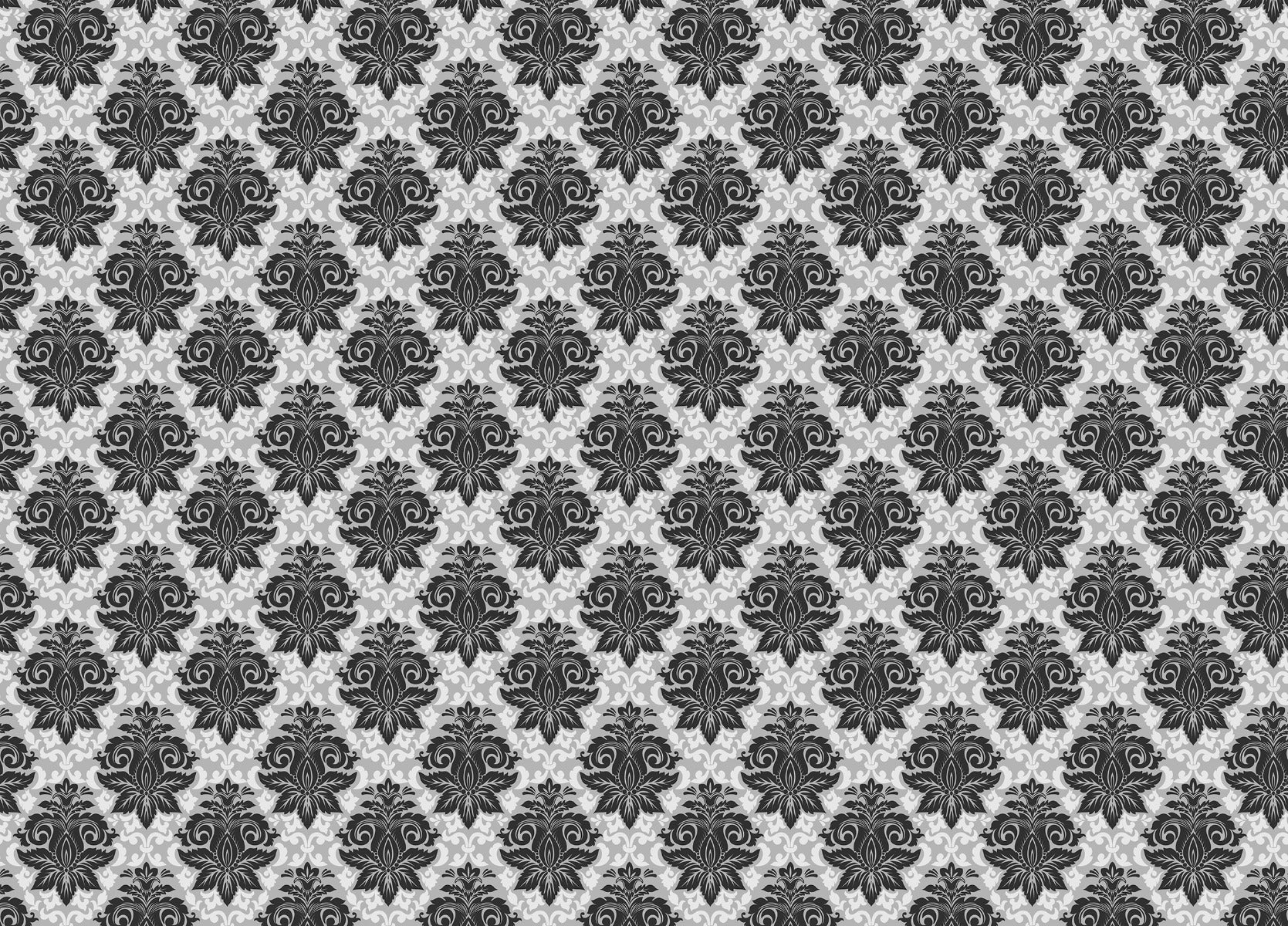 Black and White Damask Wallpaper Mural