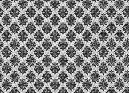 Black and White Damask Wallpaper Mural