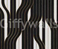 Black and white luxury lines mural adding texture to walls

