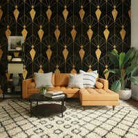 Luxurious black and gold Art Deco design for a dramatic mural

