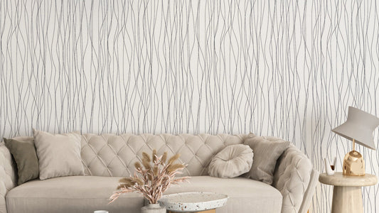 Abstract black line wallpaper for decor