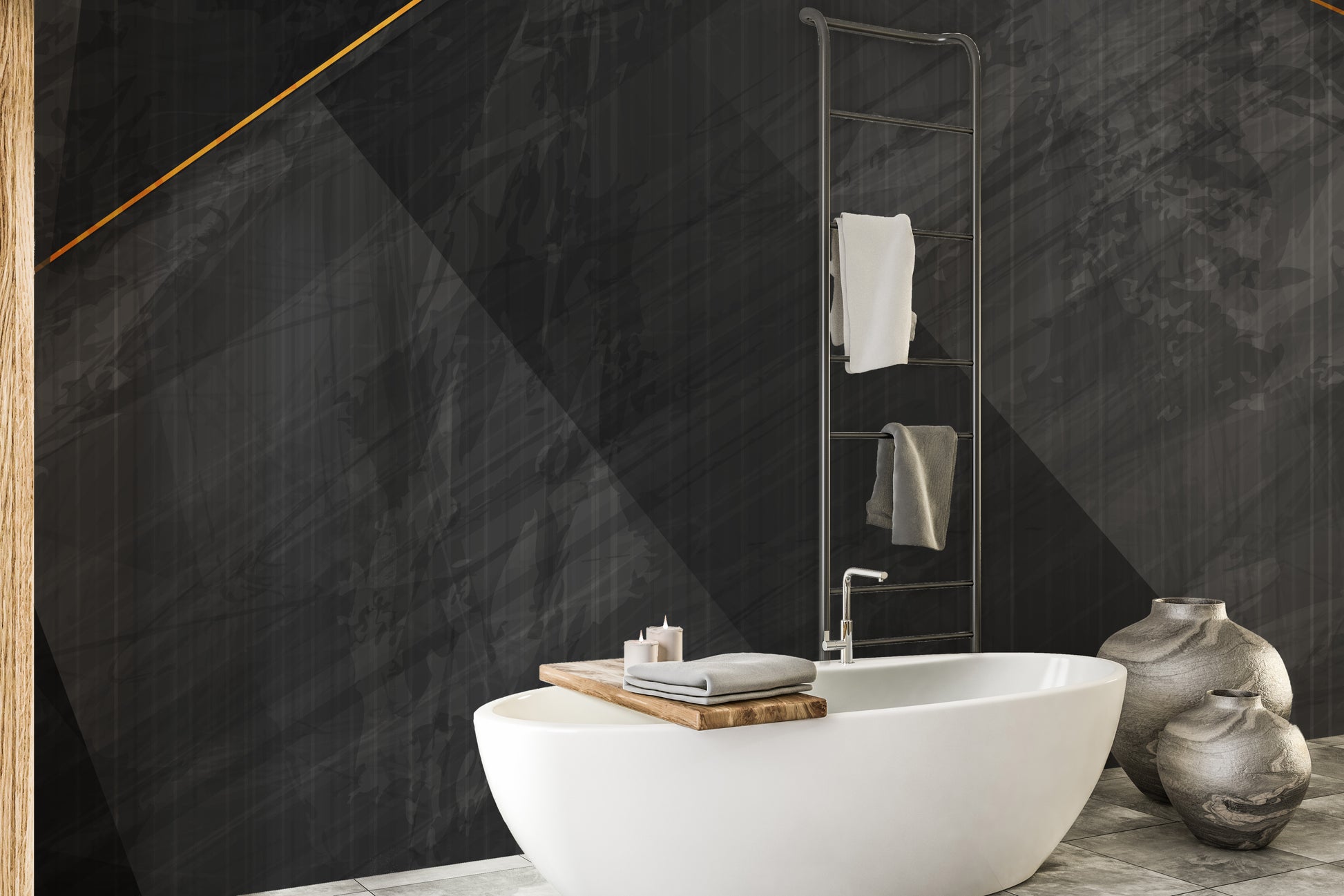 Black Grunge Gold Line Wallpaper Murals - Giffywalls