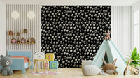 Cute monochrome heart pattern wallpaper for kids rooms
