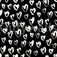 Bold black backdrop with tiny white heart wallpaper
