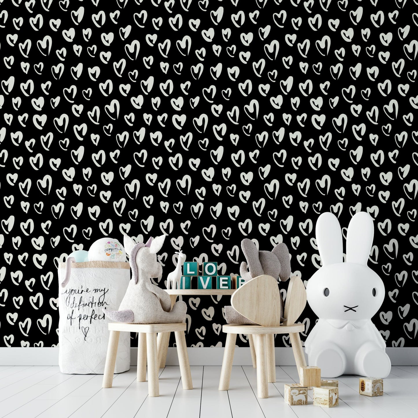 Elegant contrast heart design  wallpaper
