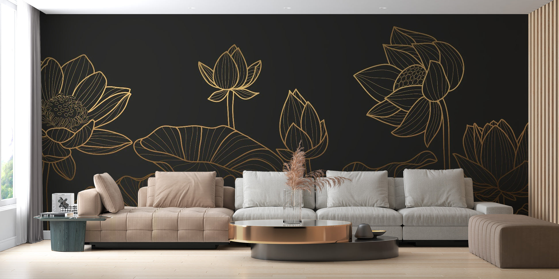 Black Lotus Luxury Wallpaper Mural for stylish spaces
