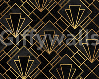 Stylish Art Deco mosaic wall mural with sleek geometric patterns.


