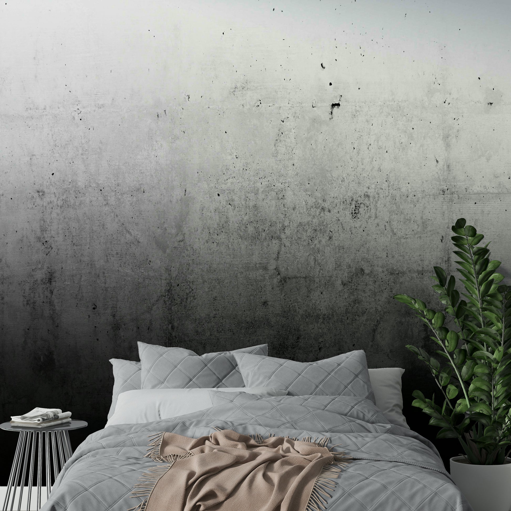 Black ombre concrete wall mural

