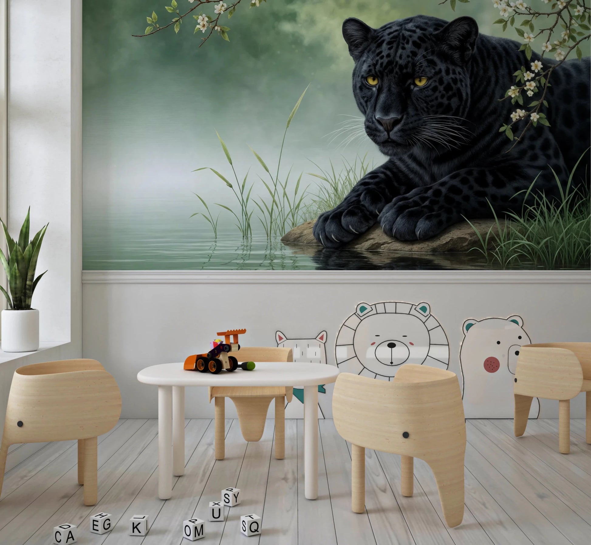 Artistic nature scene on a high-definition Black Panther Calm Wall Mural