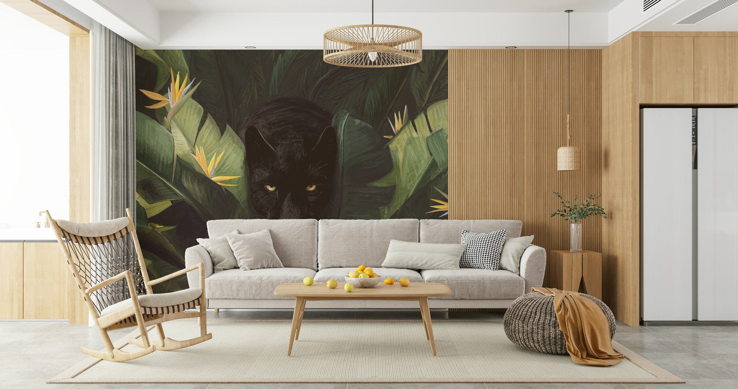 Jungle Noir: Hidden Gaze Wall Mural -2489655