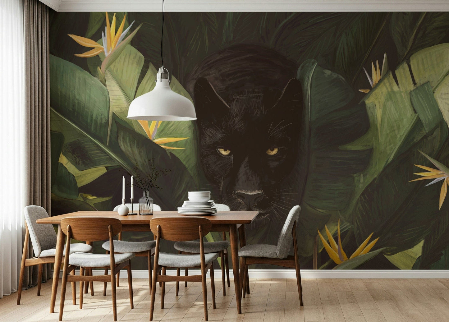 Jungle Noir: Hidden Gaze Wall Mural -2489655