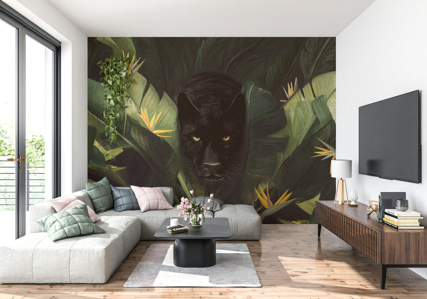 Jungle Noir: Hidden Gaze Wall Mural -2489655