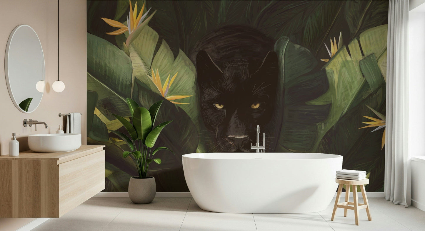 Jungle Noir: Hidden Gaze Wall Mural -2489655