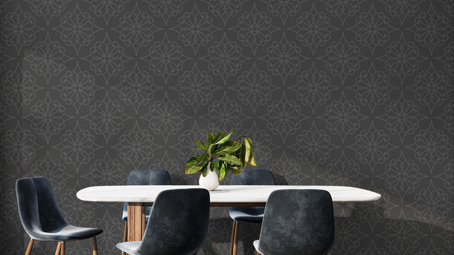 Warm autumn damask wallpaper mural for walls
