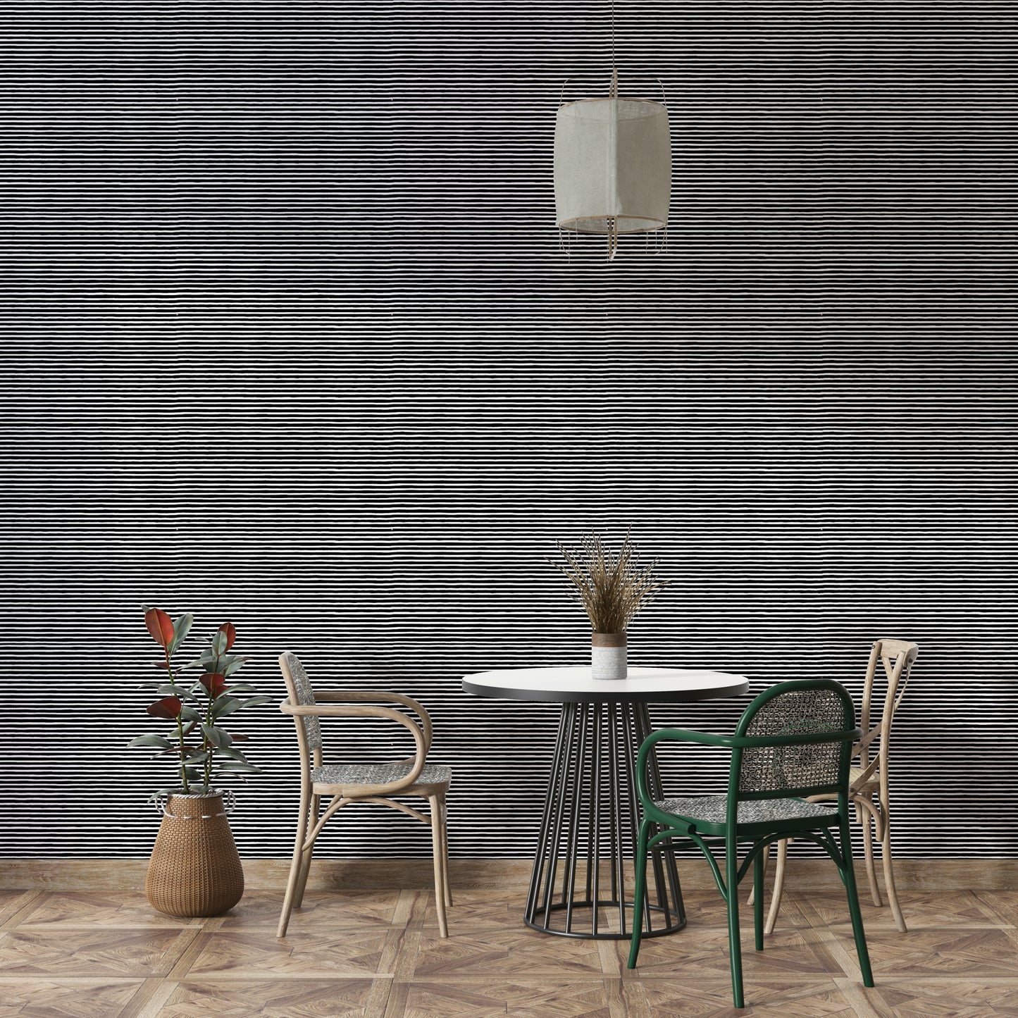 Vertical black lines on minimalist wallpaper

