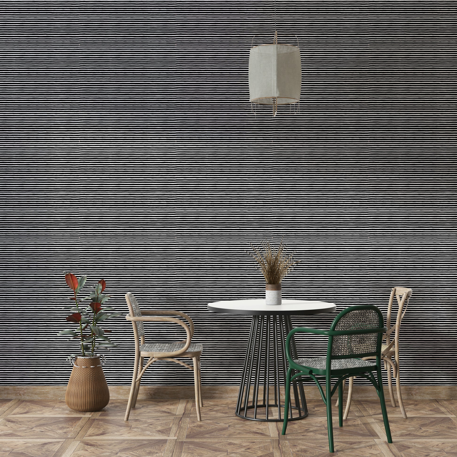 Vertical black lines on minimalist wallpaper

