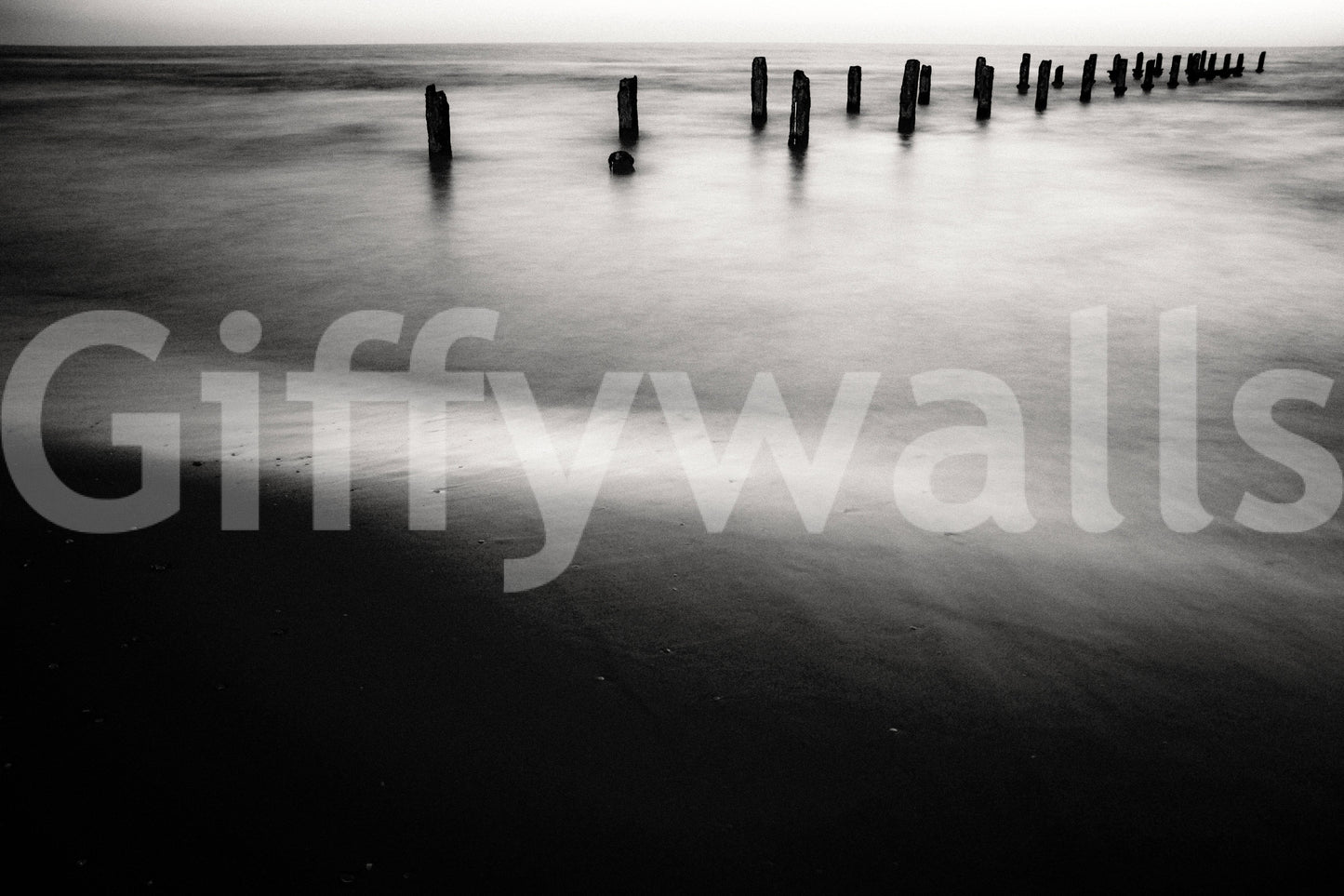 A high-quality serene beach wall mural for walls.

