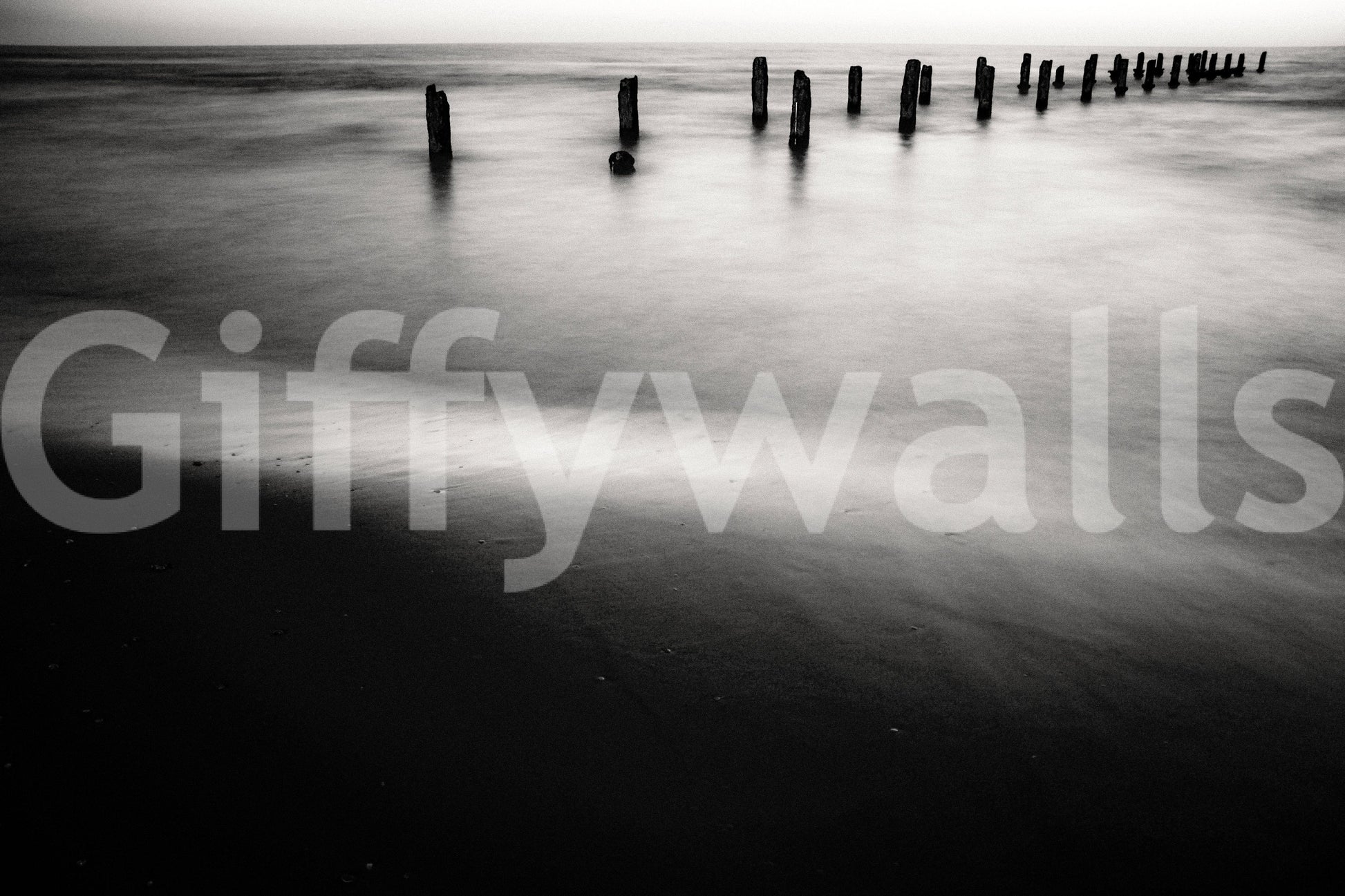 A high-quality serene beach wall mural for walls.

