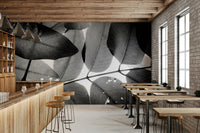 A beautiful botanical wallpaper mural with subtle leaves.

