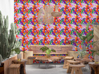 Vivid Bloom Burst colour pop florals Wallpaper surface print