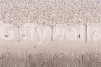 The style is a soft-focus illustration or a painterly design.

