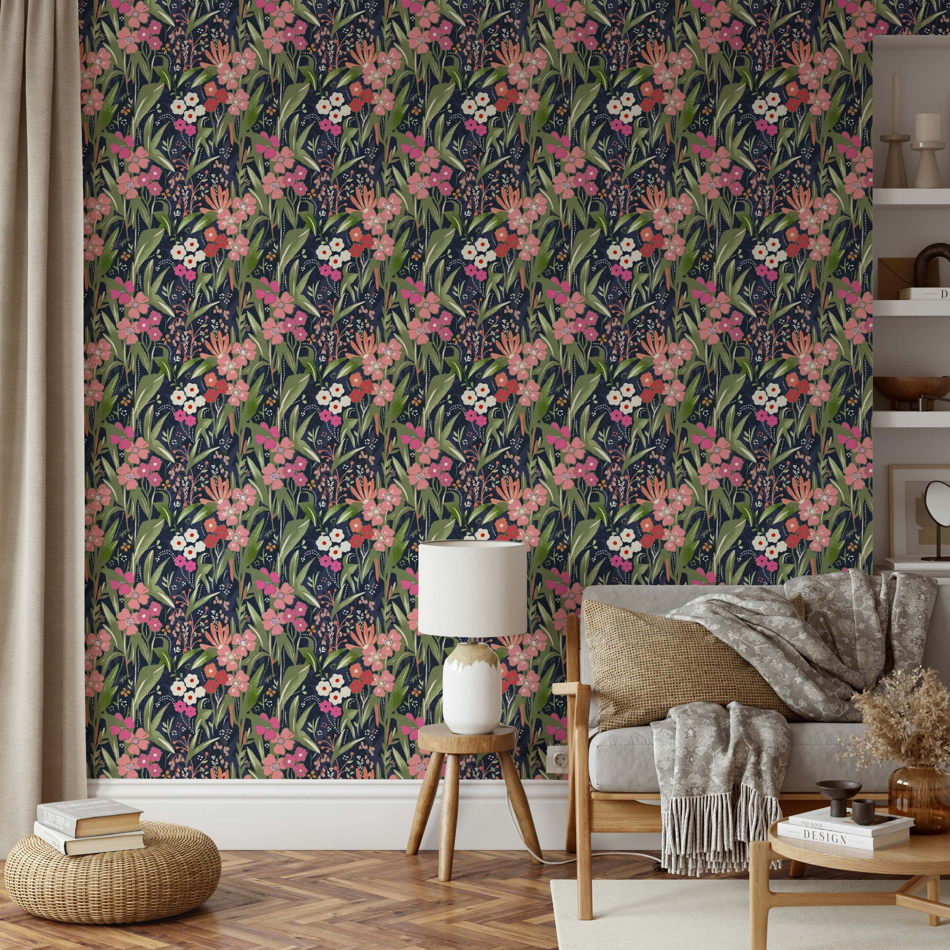 A close-up of the textured details in the dark flowers.