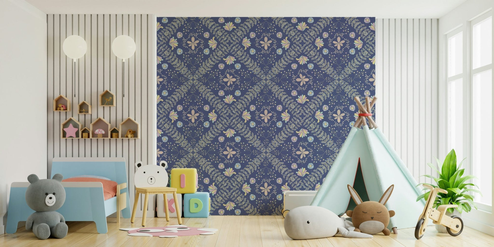 gentle floral wallpaper for a bedroom

