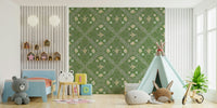 olive green wallcovering

