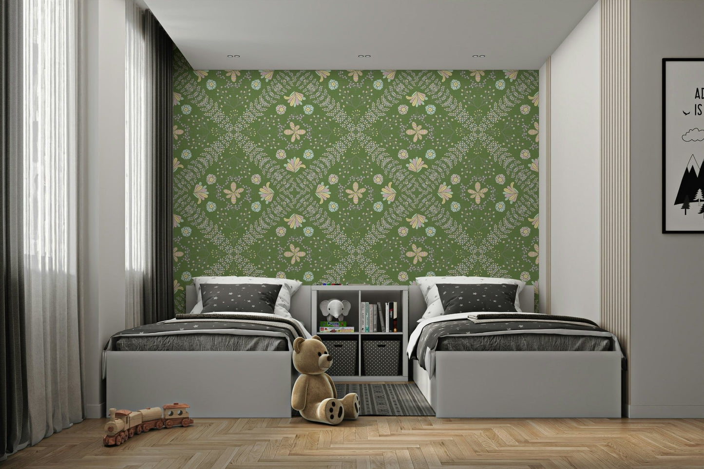 vintage style floral wallpaper

