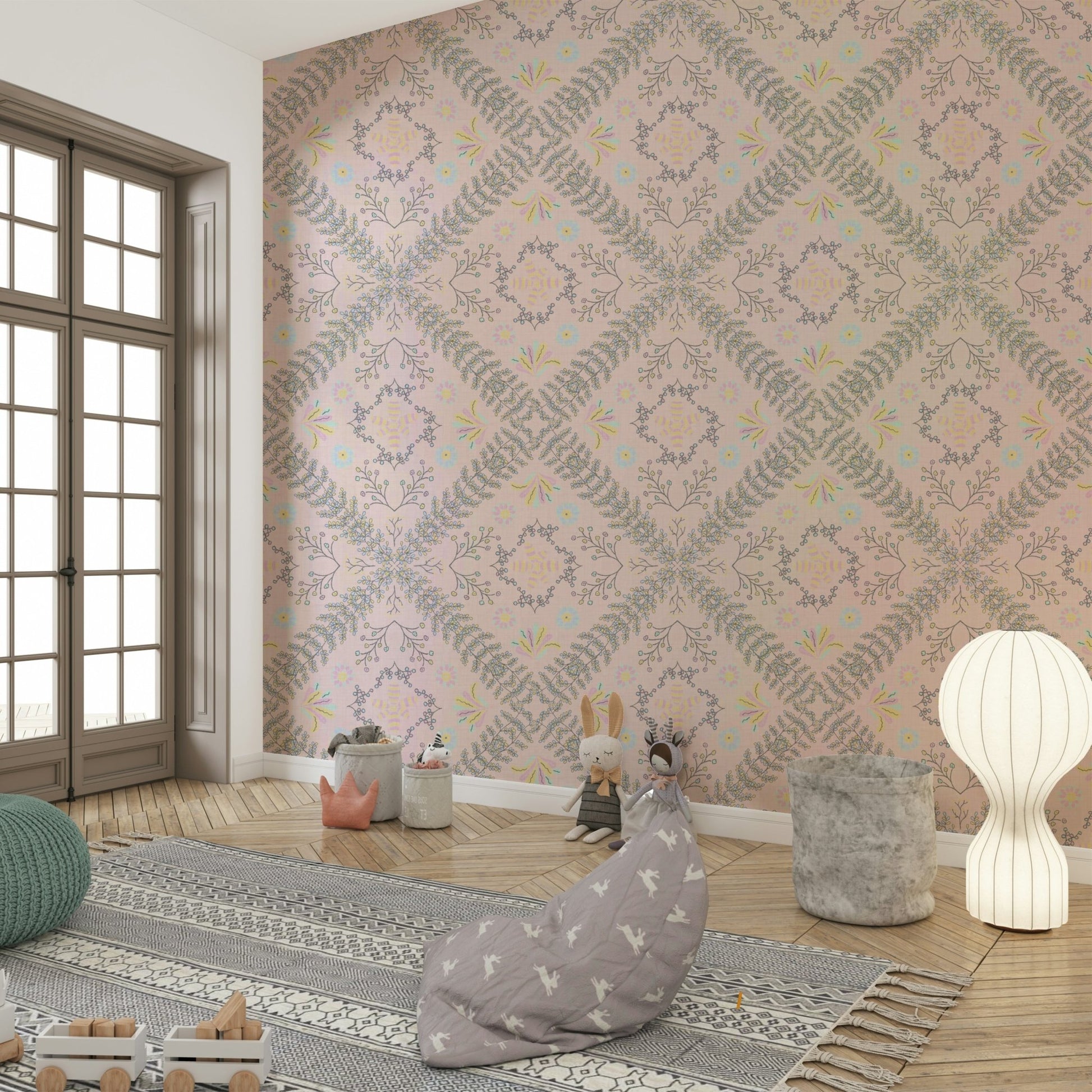 symmetrical floral tapestry design

