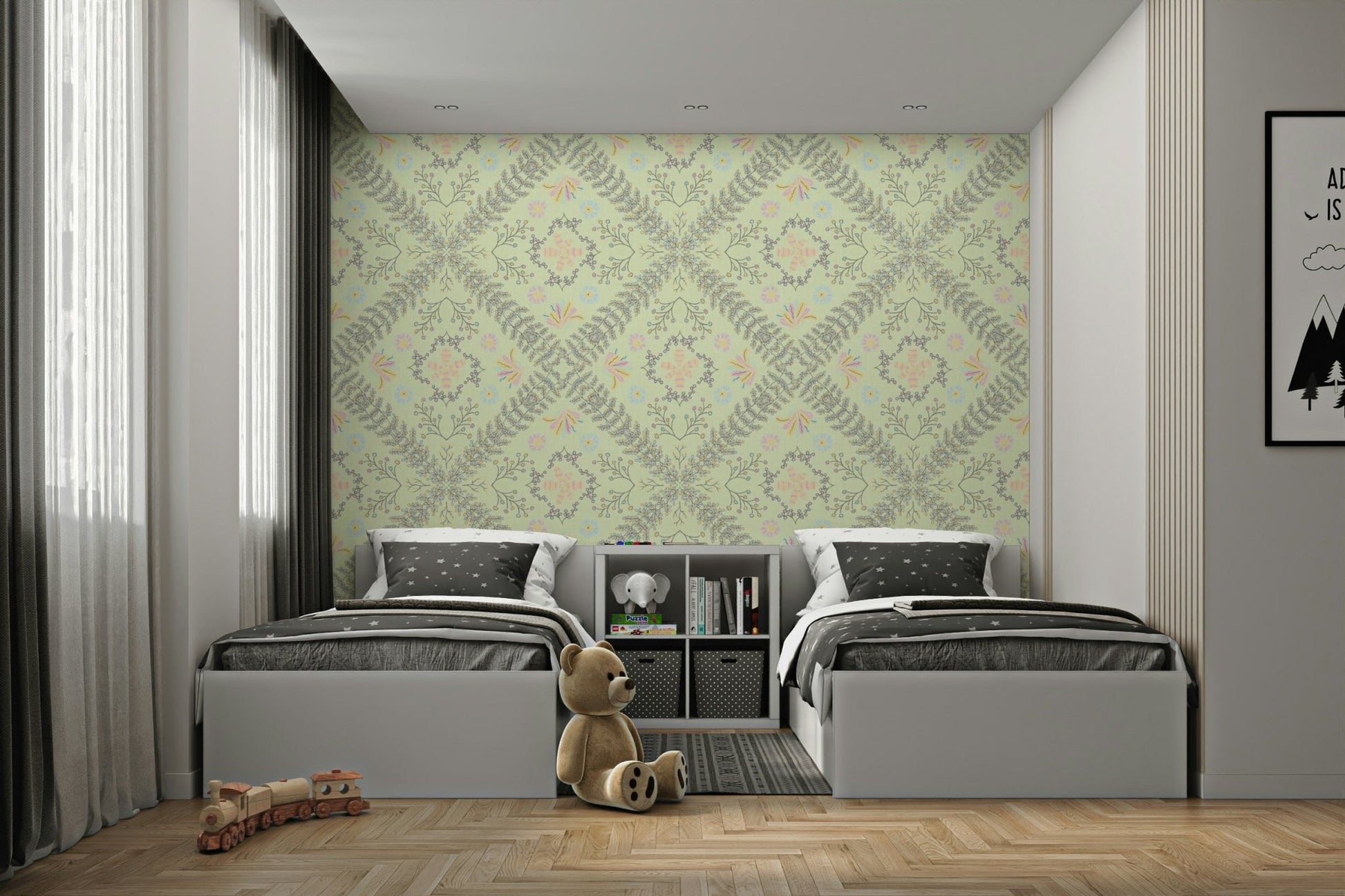vintage style floral wallpaper

