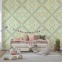 muted pastel pink, yellow, and blue flowers

