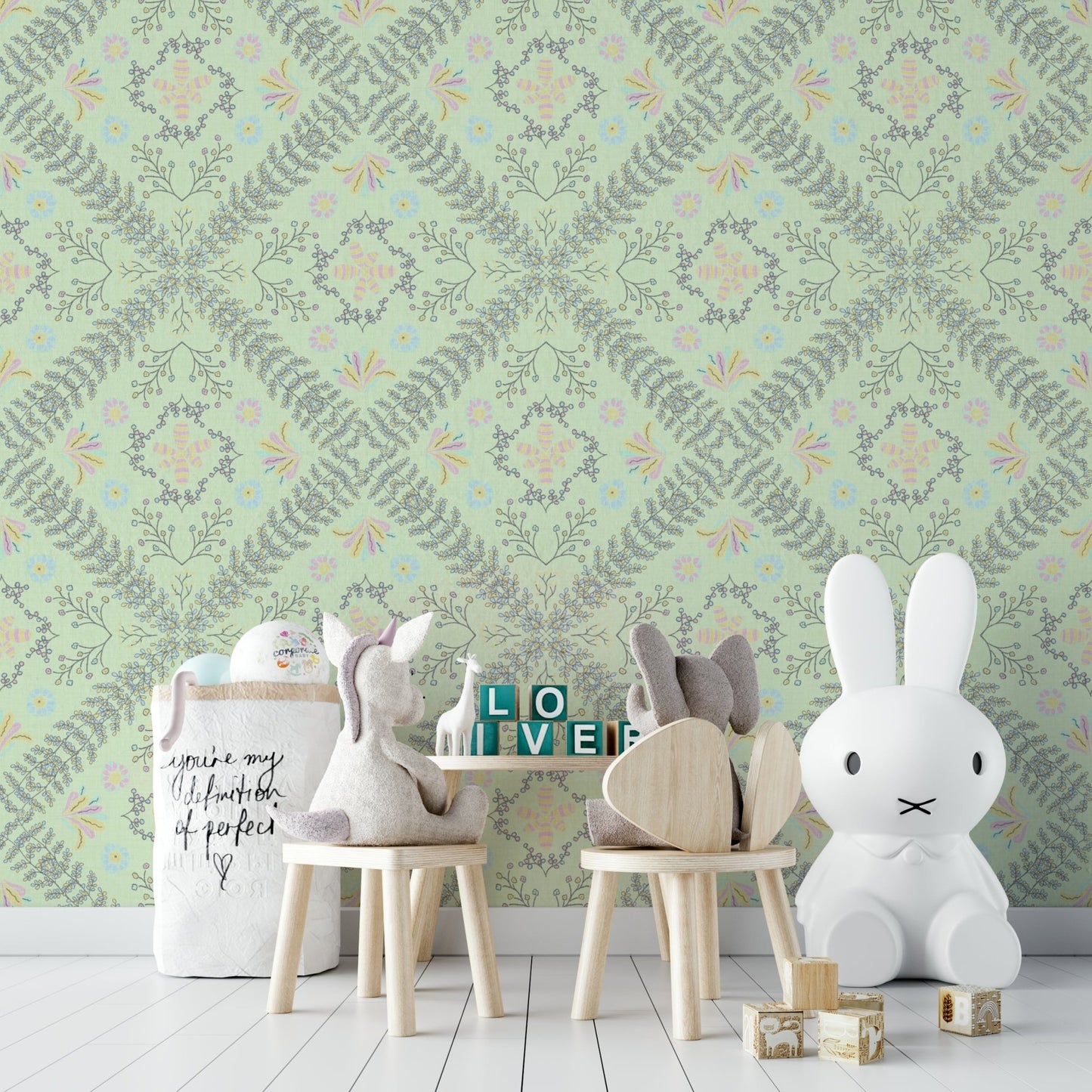 symmetrical floral tapestry design

