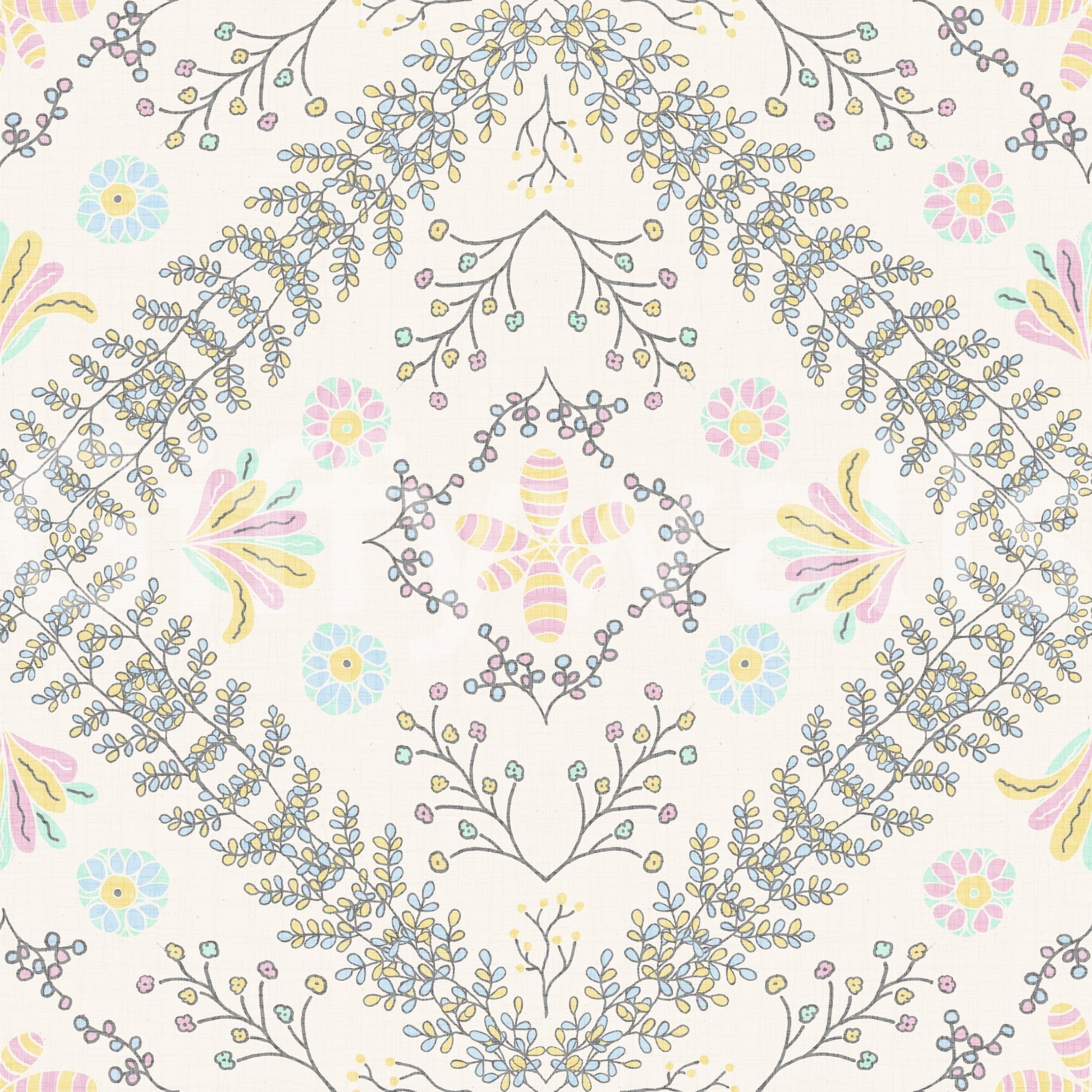 botanical motifs on a white background

