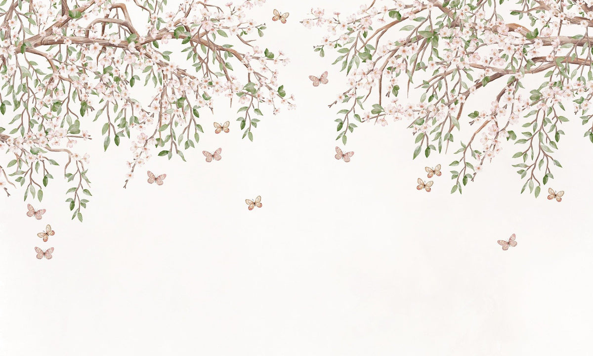 Blooming Blossom Light Pink Color Wallpaper in your room