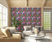 Bloomscape spring flowers wallpaper perfect for brightening bedrooms or living rooms.