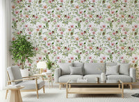 Premium wallpaper, blush pink flower elements, lovely décor Blossom Hues.