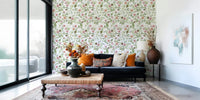 Peel and stick wallpaper, spring flower print, full bloom Blossom Hues.