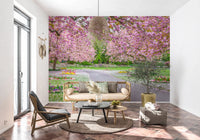 Pastel tones define this Blossom Park Wall Mural aesthetic.