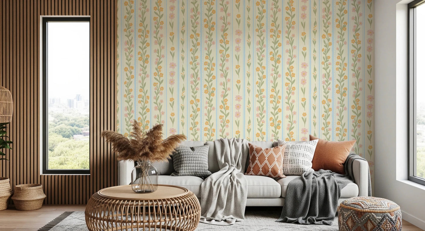 Blossom Stripes Wallpaper⁠