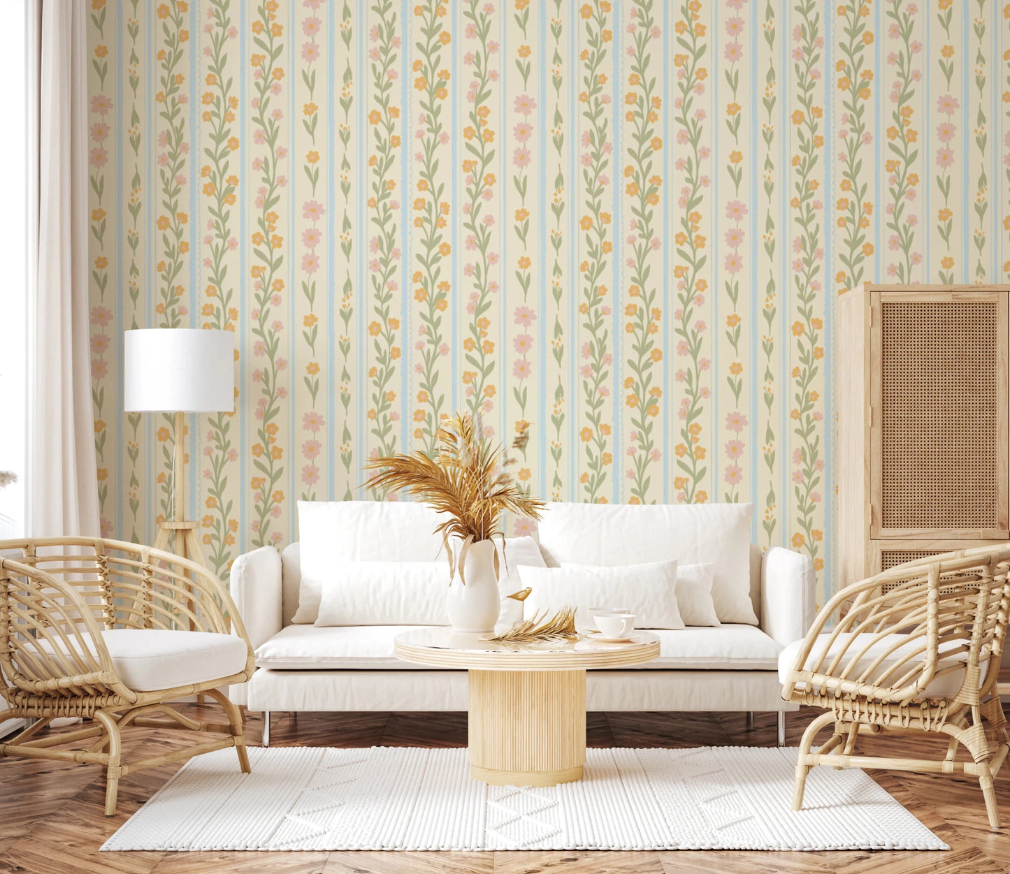 Blossom Stripes Wallpaper⁠