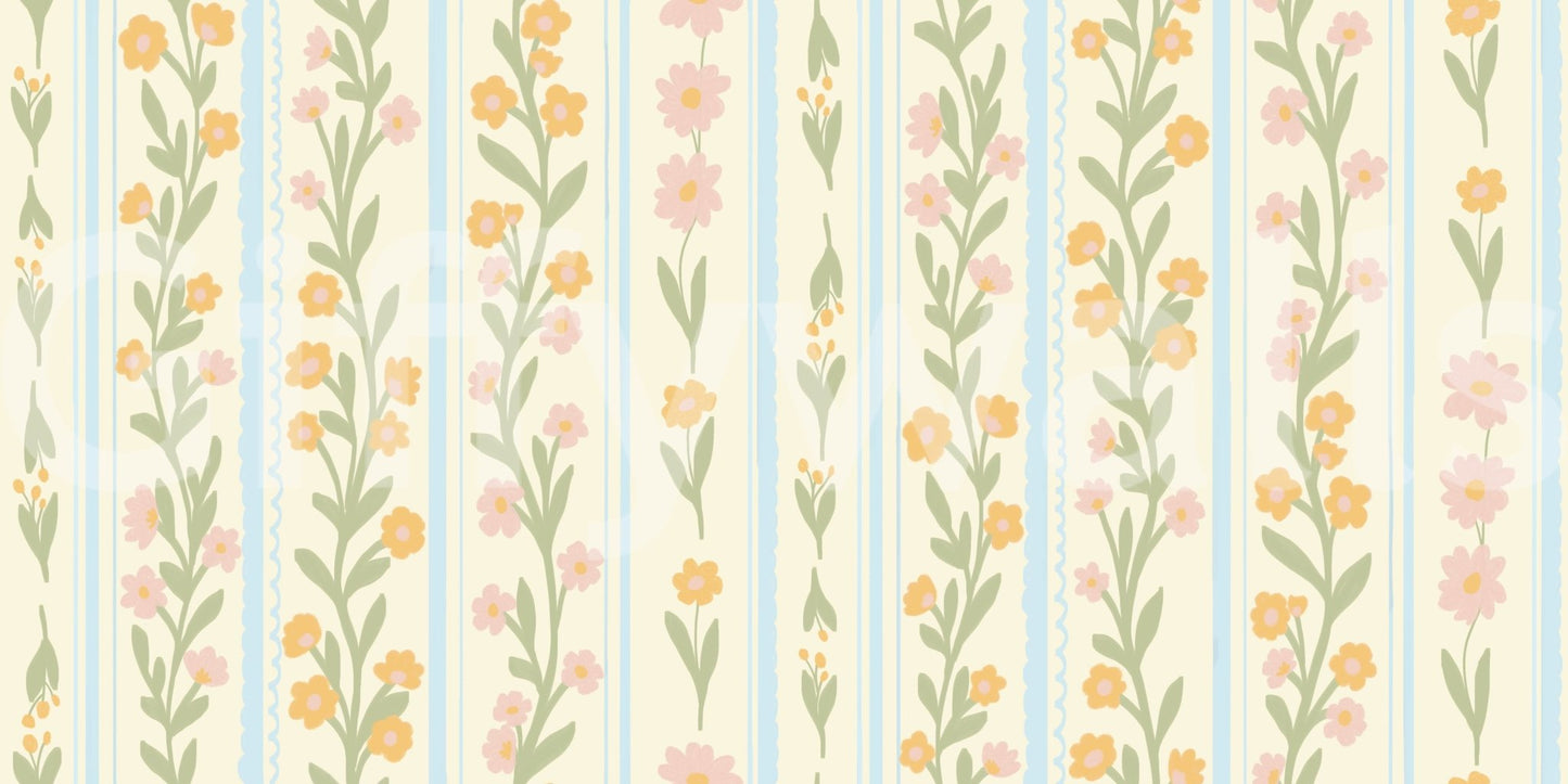 Blossom Stripes Wallpaper⁠