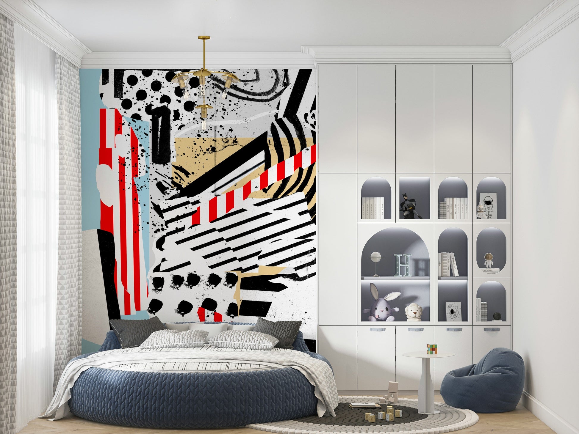 An artistic abstract marble mural for home decor.

